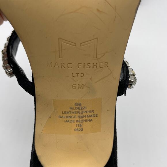 Marc Fisher Women's Black Dezzi Square Toe Stiletto Heeled Sandal Size 6M - Picture 9 of 12